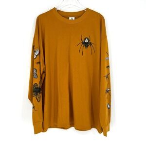 Nike ACG Shirt Men XL Insects Orange Gold Spider Butterfly Loose Fit Long Sleeve